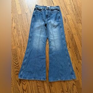 Loft 4 Pocket Slim Flare Pants In Bi-stretch Size 6 (28) Pre-Owned Blue Jean